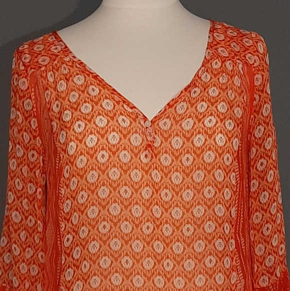 Lucky Brand Women's Caley Sheer Mixed Printed Top - Picture 7 of 14